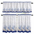 thumbnail image 1 of Blue Coastal Shell Kitchen Curtains Sets for Windows 24 Inch Length, Nautical Starfish Seahorse Conch Rod Pocket Window Treatments Tier Curtains and Valances Set for Bedroom/Bathroom, 1 of 8