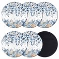 thumbnail image 1 of Blue Coastal Starfish Coasters Set of 6, Absorbent Coasters for Drinks, Beach Nautical Shell Eucalyptus Summer Coaster for Desk Coffee Table Protection, Home Decor House Warming Gifts 4", 1 of 8
