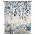 thumbnail image 1 of Blue Coastal Starfish Sheer Curtains 54 Inches Long, Beach Nautical Shell Eucalyptus Rustic Light Filering Curtains, Breathable Simi Curtain Privacy Drapes for Kitchen Bathroom Small Window Treatment, 1 of 9