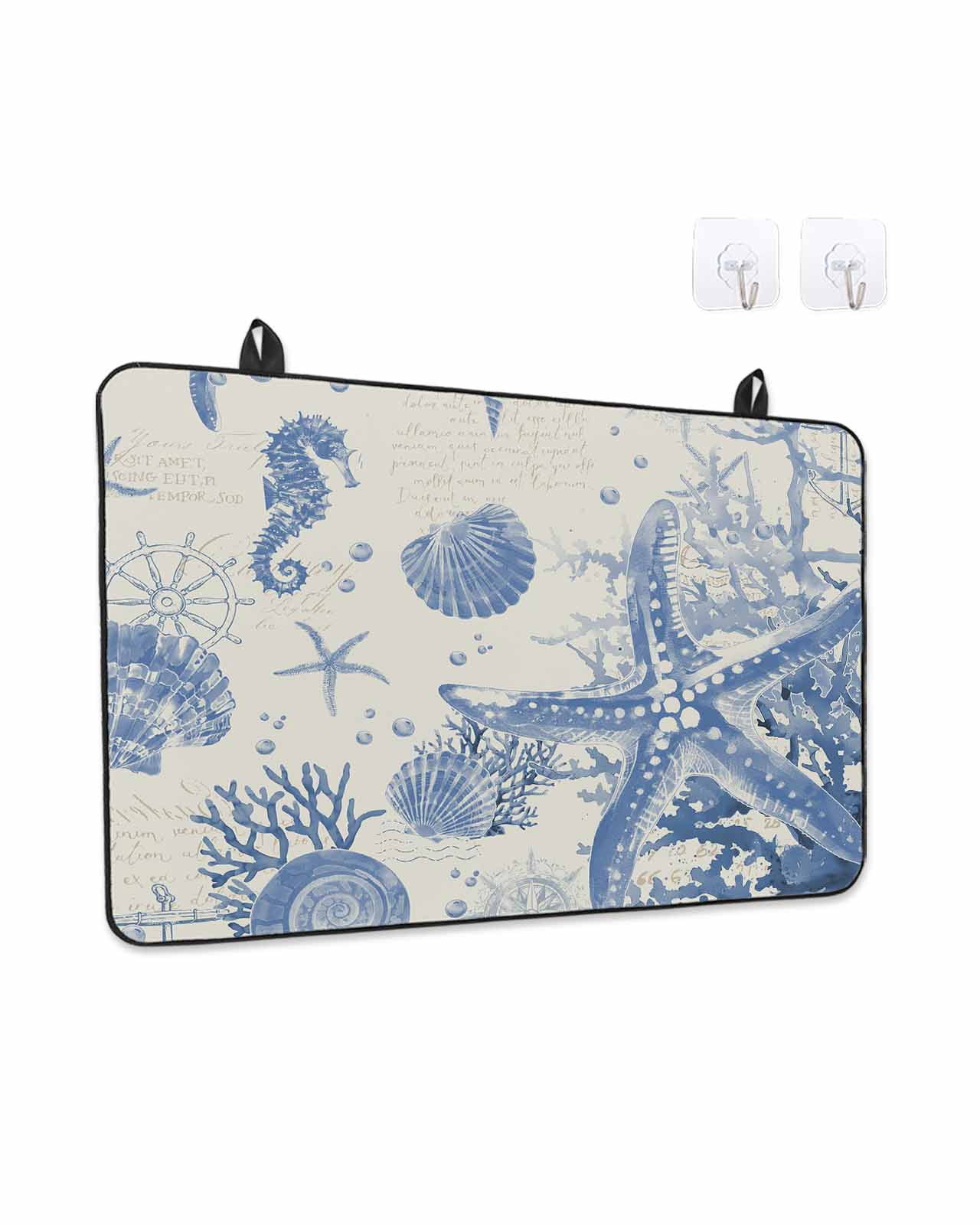 Stove Top Cover For Electric Glass Cooktops - Extra Thick Natural Rubber Protector 28.5'' X 20.5'' With Starfish Design - View #2