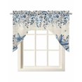 thumbnail image 1 of Blue Coastal Starfish Swag Valances for Windows, Small Curtains Drapes, Beach Nautical Shell Eucalyptus Retro Kitchen Window Curtains Over Sink Window Treatment Valance for Bedroom/Bathroom 56"x36", 1 of 5