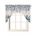 thumbnail image 1 of Blue Coastal Starfish Swag Valances for Windows, Small Curtains Drapes, Beach Nautical Shell Eucalyptus Rustic Kitchen Window Curtains Over Sink Window Treatment Valance for Bedroom/Bathroom 56"x36", 1 of 5