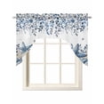 thumbnail image 1 of Blue Coastal Starfish Swag Valances for Windows, Small Curtains Drapes, Beach Nautical Shell Eucalyptus Summer Kitchen Window Curtains Over Sink Window Treatment Valance for Bedroom/Bathroom 56"x36", 1 of 5