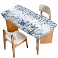 thumbnail image 1 of Blue Coastal Starfish Table Cloths for 5 Foot Rectangle Tables, Beach Nautical Shell Eucalyptus Ocean Patio Waterproof Elastic Fitted Tablecloths, Washable Rectangular Table Cover for Camping, 1 of 8