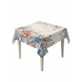 thumbnail image 1 of Blue Coastal Suqare Tablecloth - 54 x 54 Inch, Summer Beach Starfish Weeping Eucalyptus Retro Waterproof & StainResistant Tablecloth, Washable Oil-proof Table Cover for Dining/Party/Wedding/Buffet, 1 of 9