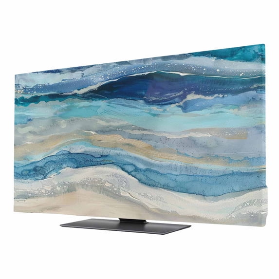 Blue Coastal TV Cover for 85 Inch Screen, Stretch Fabric Dustproof TV ...
