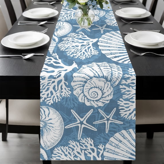 Blue Coastal Table Runner 72 Inches Long,Dining Table Runners Dresser ...