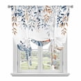 thumbnail image 1 of Blue Coastal Tie Up Curtains 45 Inches Long, Kitchen Window Curtains Over Sink, Summer Beach Starfish Weeping Eucalyptus Small Window Curtains Shade Balloon Curtains Valances for Bedroom/Cafe 34"x45", 1 of 8