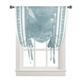 thumbnail image 1 of Blue Coastal Tie Up Curtains for Kitchen Bathroom Bedroom Windows 63 Inch Length, Nautical Beach Summer Sea Starfish Coral Balloon Drape Curtains Shade Rod Pocket Drapery Curtain Panel, 52"x45", 1 of 7