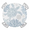 thumbnail image 1 of Blue Coastal Turtle Round Tablecloth for 55-60 Inch Tables, Fitted Table Cover with Elastic Edge, Ocean Coral Nautical Waterproof Outdoor Table Cloth Protector for Patio Garden Dinner Picnic, 1 of 9