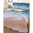 thumbnail image 1 of Blue Coastal Twin XL Size Down Alternative Comforter, Lightweight Comforter Quilt Bedding Set with Pillow Shams Summer Beach Seaside Ocean Nautical All Seasons Bed Comforter Duvet Insert 68"x98", 1 of 7