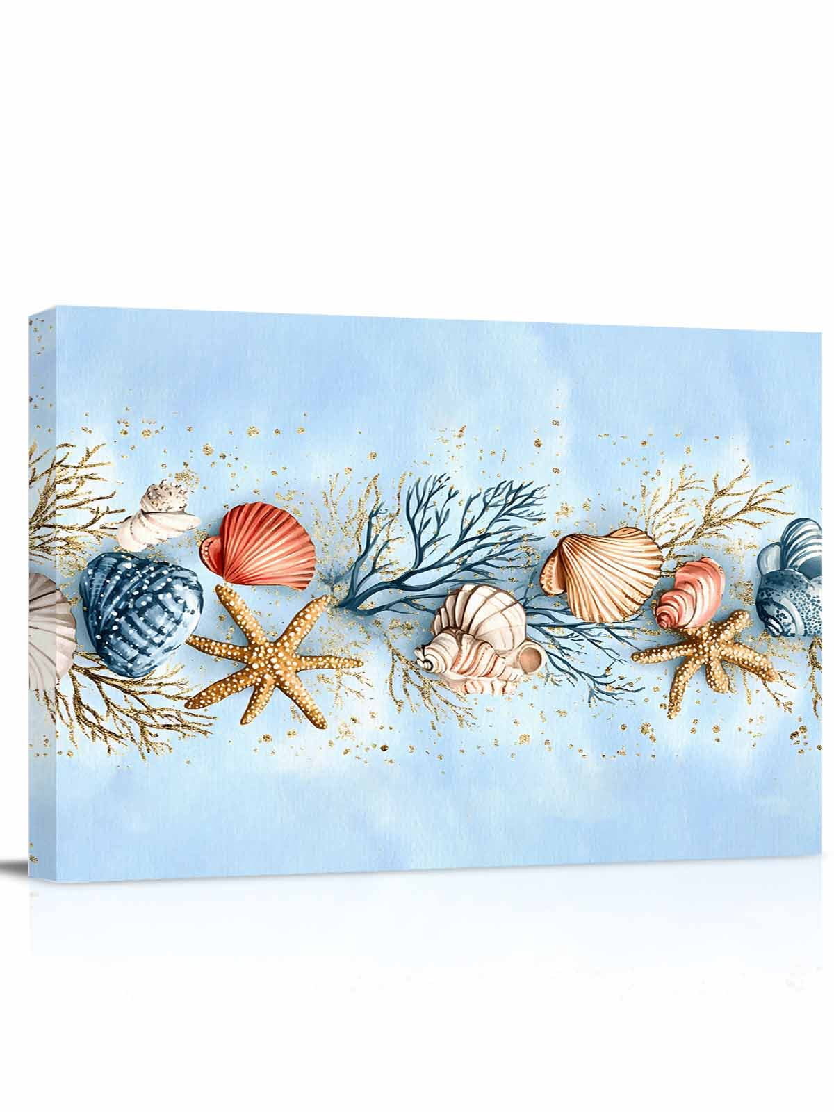 Blue Coastal Wall Art for Living Room,Canvas Picture Wall Decor for ...
