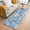 thumbnail image 1 of Blue Coastal Washable Runner Rugs 2'x6', Nautical Starfish Seahorse Coral Summer Low Pile Throw Entryway Rug Non-Slip Sturdy Edge Binding Carpet for Indoor Bedside Entrance Bedside, 1 of 9