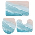 thumbnail image 1 of Blue Coastal Wave Bath Mat 3 Piece Bathroom Rug Set, Summer Modern Ocean Beach Non Slip Bath Rug Contour Mat and Toilet Lid Cover, Absorbent Shower Mats Soft Bath Rugs and Mats Sets, 1 of 8