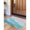 Blue Coastal Wave Door Mat Indoor Outdoor Entrance, Non Slip Small Rug ...