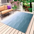 thumbnail image 1 of Blue Coastal Wave Outdoor Rug 3x5 Ft, Non Slip Washable Area Rug, Summer Ocean Nautical Beach Ombre Patio Rugs Carpet Runner, Large Floor Mat for Indoor/Outdoor Deck Porch Camping, 1 of 8