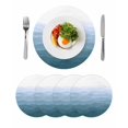 thumbnail image 1 of Blue Coastal Wave Round 13 Inch Placemats Set of 4, Summer Ocean Nautical Beach Ombre HeatResistant Non Slip Place Mats for Dining Table, Wipeable Braided Kitchen Table Mats for Housewarming, 1 of 9