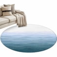 thumbnail image 1 of Blue Coastal Wave Round Area Rugs Collection 3.3', Summer Ocean Nautical Beach Ombre Non Slip Indoor Circular Throw Runner Rug Floor Mat Carpet for Living Room Dining Table Bedroom Nursery, 1 of 9