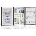 thumbnail image 1 of Blue Coastal bikini Wall Art Vintage Matchbox Wall Decor Meet Me At The Beach Painting Picture Trendy Southern Girl Preppy Poster Guest Check Canvas Prints for Girls Room Dorm Unframed, 1 of 6