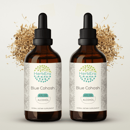 Blue Cohosh Alcohol Herbal Extract Tincture, Super-Concentrated Responsibly farmed Blue Cohosh (Caulophyllum Thalictroides) Dried Root 2x4 oz