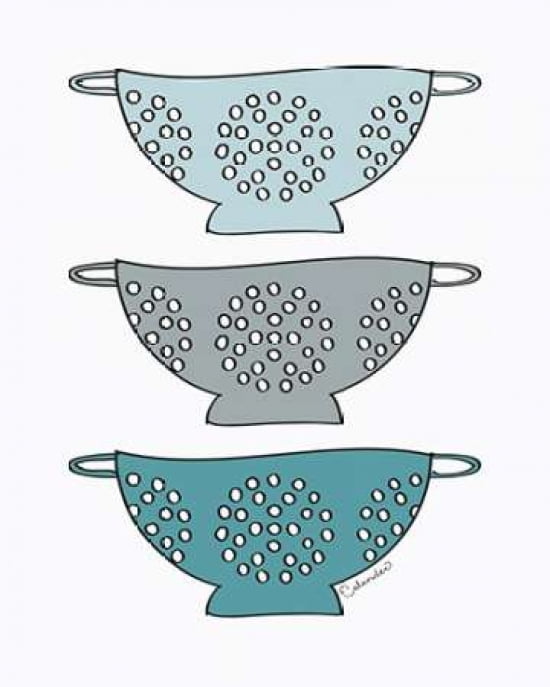 Blue Colander Canvas Art - Amy Cummings (24 x 30)