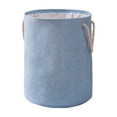 thumbnail image 1 of Blue Collapsible Laundry Hamper Water Resistant Canvas Dirty Clothes Basket With Reinforced Handle For College Dorm Bathroom Organization #160a3, 1 of 6