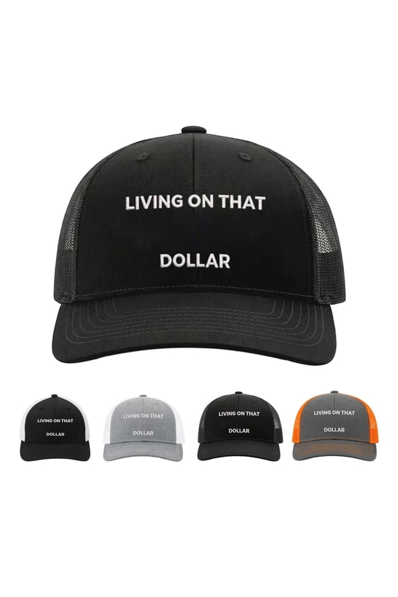 Blue Collar Dollar Trucker Hat, Funny Living On that Blue Collar Dollar Cap, Adjustable Breathable Mesh Baseball Cap, Father's Day Gift deas,C 1PCS