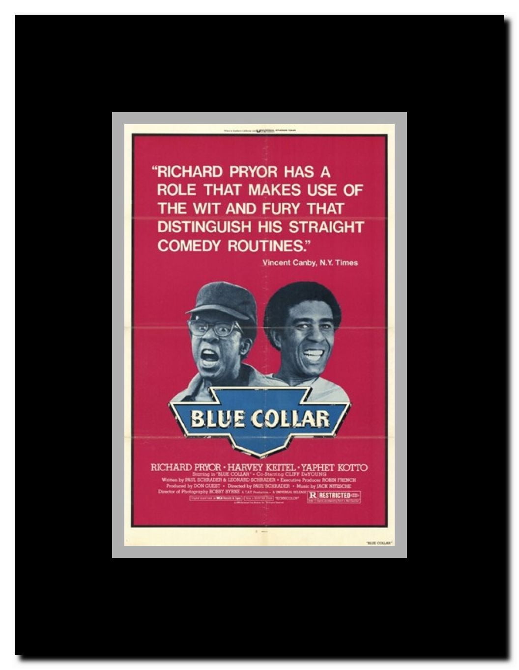 Blue Collar Framed Movie Poster