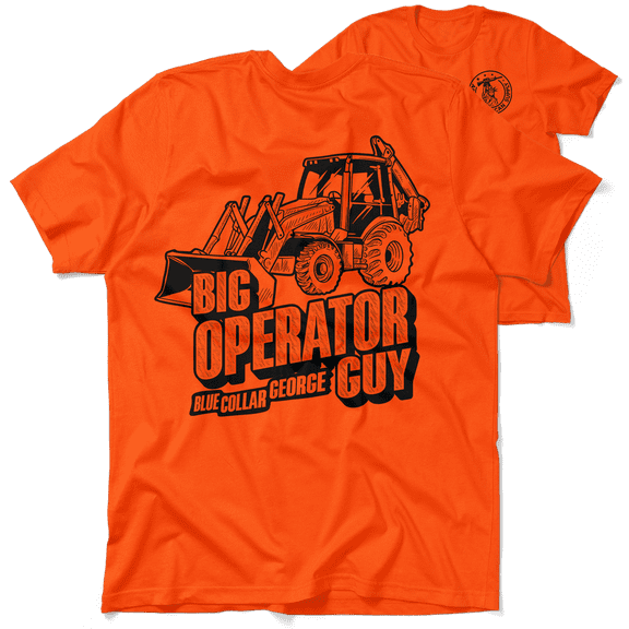 Blue Collar George Big Operator - Safety Orange T-Shirt