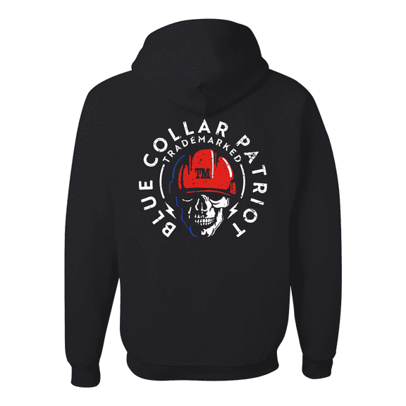 Blue Collar Patriot™ "TradeMarked®" Pullover Hoodie in Black
