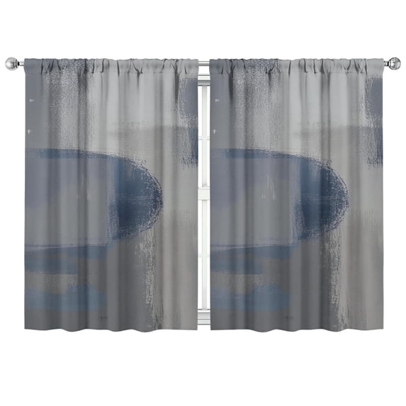Blue Color Block Curtains-blackout Curtains Bedroom Decor Living Room Darkening Grommet Window Drapes 2 Panels Set 41"x63"