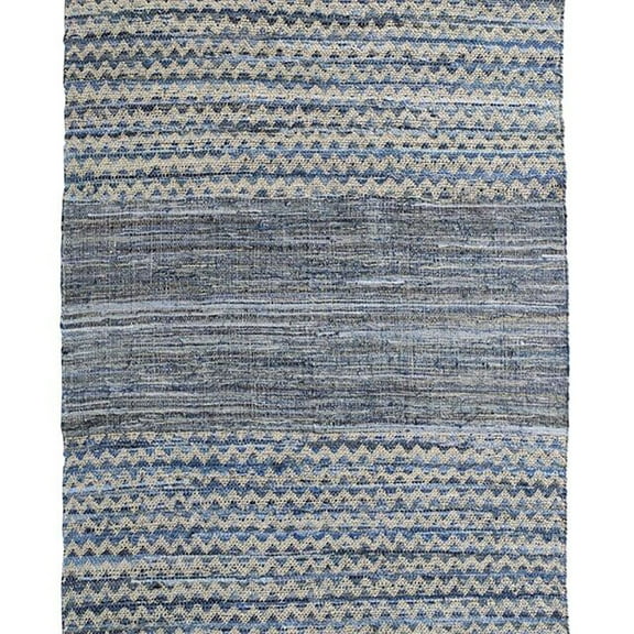 Blue Color Handmade Ramsha Denim Cotton Home Decor Woven Rug - WR 009