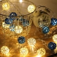 thumbnail image 1 of Blue Color Natural Wicker Decorative Balls Set, Vase Filler and Table Centerpiece Decor, Wedding Party Decoration Accent Pieces for Coffee Table Display and Home Interior Styling, 1 of 9