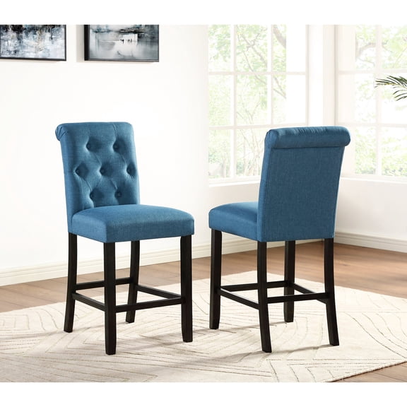 Blue Color Scheme - Durable Wooden Base - Patio Counter - Outdoor Dining Chairs