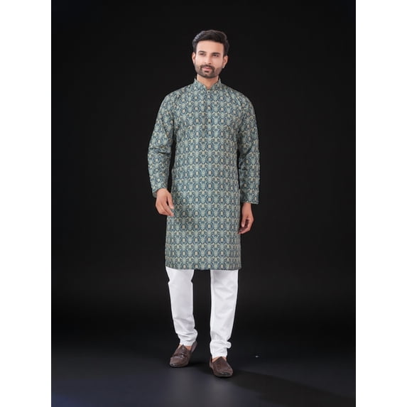 Blue Color Traditional Men's Kurta Pajama Set&ndash; Cultural Wear for Men