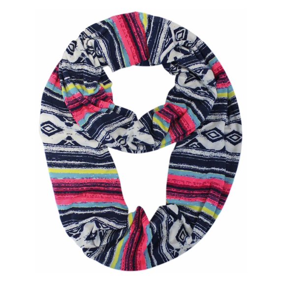 Blue Colorful Aztec Print Ring Infinity Scarf