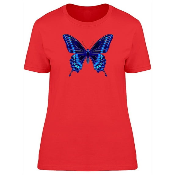 Blue Colorful Butterfly T-Shirt Women -Image by Shutterstock, Female x-Large