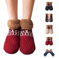 thumbnail image 1 of Blue Colorful Warm Fluffy Slipper Socks for Women Christmas Socks Acrylic Fiber Funny Holiday Crew Socks Cute Novelty Winter Xmas Gift Socks for Stocking Stuffers A, 1 of 6