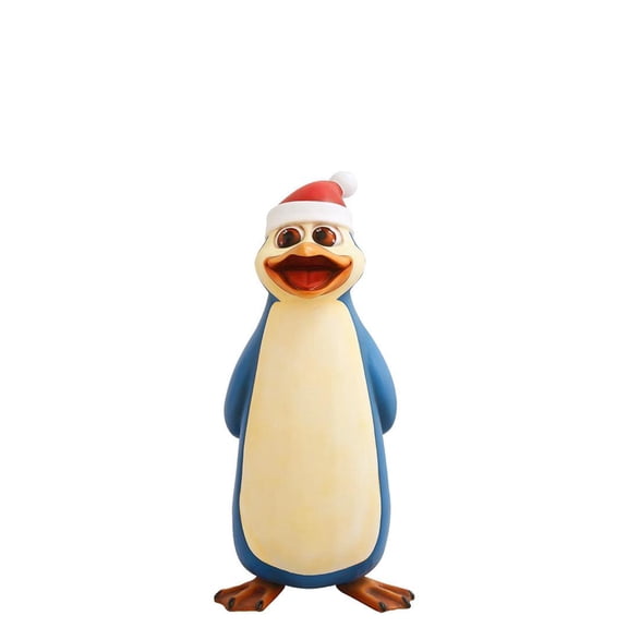 Blue Comic Penguin Singing Life Size Statue