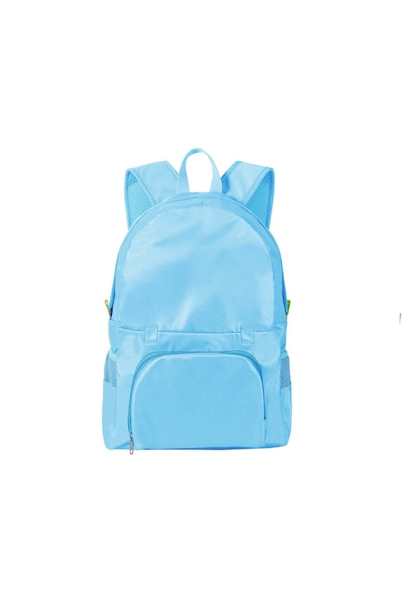 Blue Compact 3 In 1 Packable Backpack Tote Bag Foldable Storage Pouch Waterproof For Travel Commute Hiking