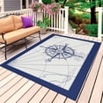 thumbnail image 1 of Blue Compass Nautical Outdoor Rug 4x6 Ft, Non Slip Washable Area Rug, Coastal Abstract Art Retro Patio Rugs Carpet Runner, Large Floor Mat for Indoor/Outdoor Deck Porch Camping, 1 of 8