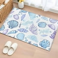 thumbnail image 1 of Blue Conch Coastal Bathroom Rug Washable 2x3 Entryway Rug Non Slip Shell Nautical Summer Beach Botanical Front Door Mat Low Pile Indoor Doormat Throw Floor Carpet for Kitchen Bedroom Entrance, 1 of 8