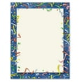 Blue Confetti Border Letter Papers, 25 Count
