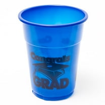 Blue Congrats Grad Disposable Cups (50) - Party Supplies - 50 Pieces