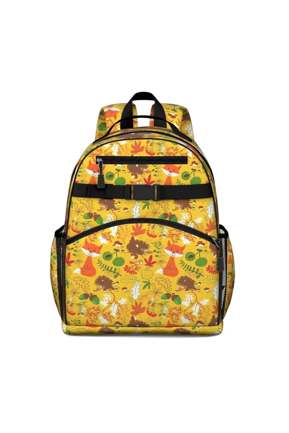 Cute Hedgehogs Animals Pattern Backpack for School,Cute School Bag,Schoolbag with Adjustable Shoulder Straps & Padded Back,15.25"x11.5"x5.25"