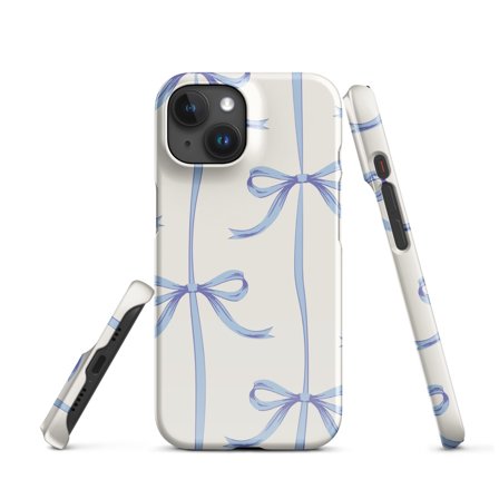Blue Coquette Bow Cell Phone Case, Minimalist Snap case for iPhone® (iPhone 15)