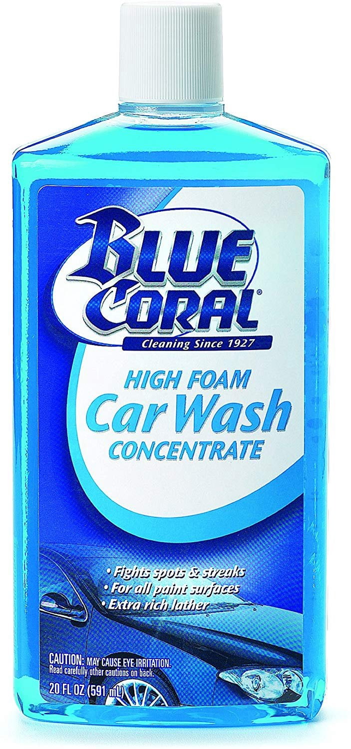 Blue Coral High Foam Car Wash Concentrate - Liquid Cleaner - 20 Ounce
