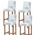 thumbnail image 1 of Blue Coral Coastal Bar Stool Cover Set of 4, Summer Beach Shell Conch Ocean Stretch Bar Chair Cover, Removable Washable Pub Counter Stool Chair Slipcover for Kitchen Dining Room Pub Cafe, 1 of 9