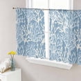 thumbnail image 1 of Blue Coral Coastal Sheer Curtains 45 Inch Length 2 Panels Set, Ocean Nautical Seaside Beach Voile Window Treatment Rod Pocket Small Kitchen Curtains Drapes for Bedroom 52"x45"x2, 1 of 7