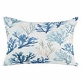 thumbnail image 1 of Blue Coral Coastal Throw Pillow Cover 20 x 26 Inch Decorative Pillow Cover Summer Watercolor Ocean Lumbar Pillowcase Seasonal Rectangle Cushion Case for Couch Sofa Bed Living Room, 1 of 7